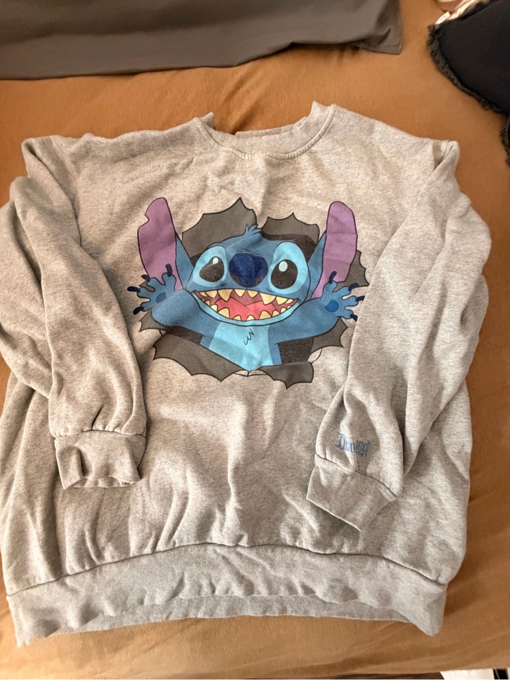 Disney Gray Stitch Pullover with Blue & Purple Graphic